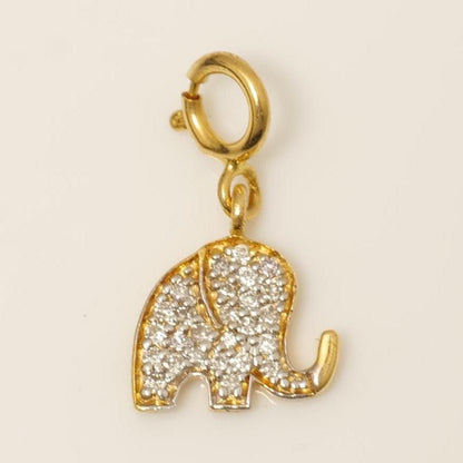 Diamond Elephant Charm Pendant