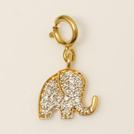 Diamond Elephant Charm Pendant