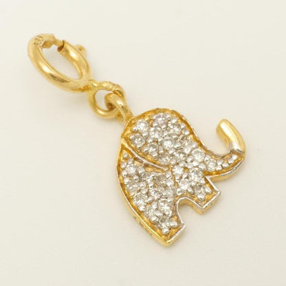 Diamond Elephant Charm Pendant