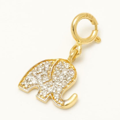 Diamond Elephant Charm Pendant