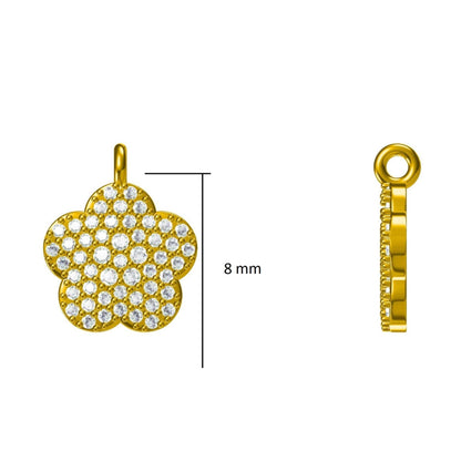Diamond Flower Charm Pendant