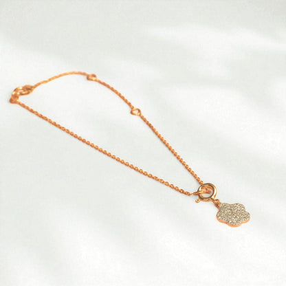 Diamond Flower Charm Pendant