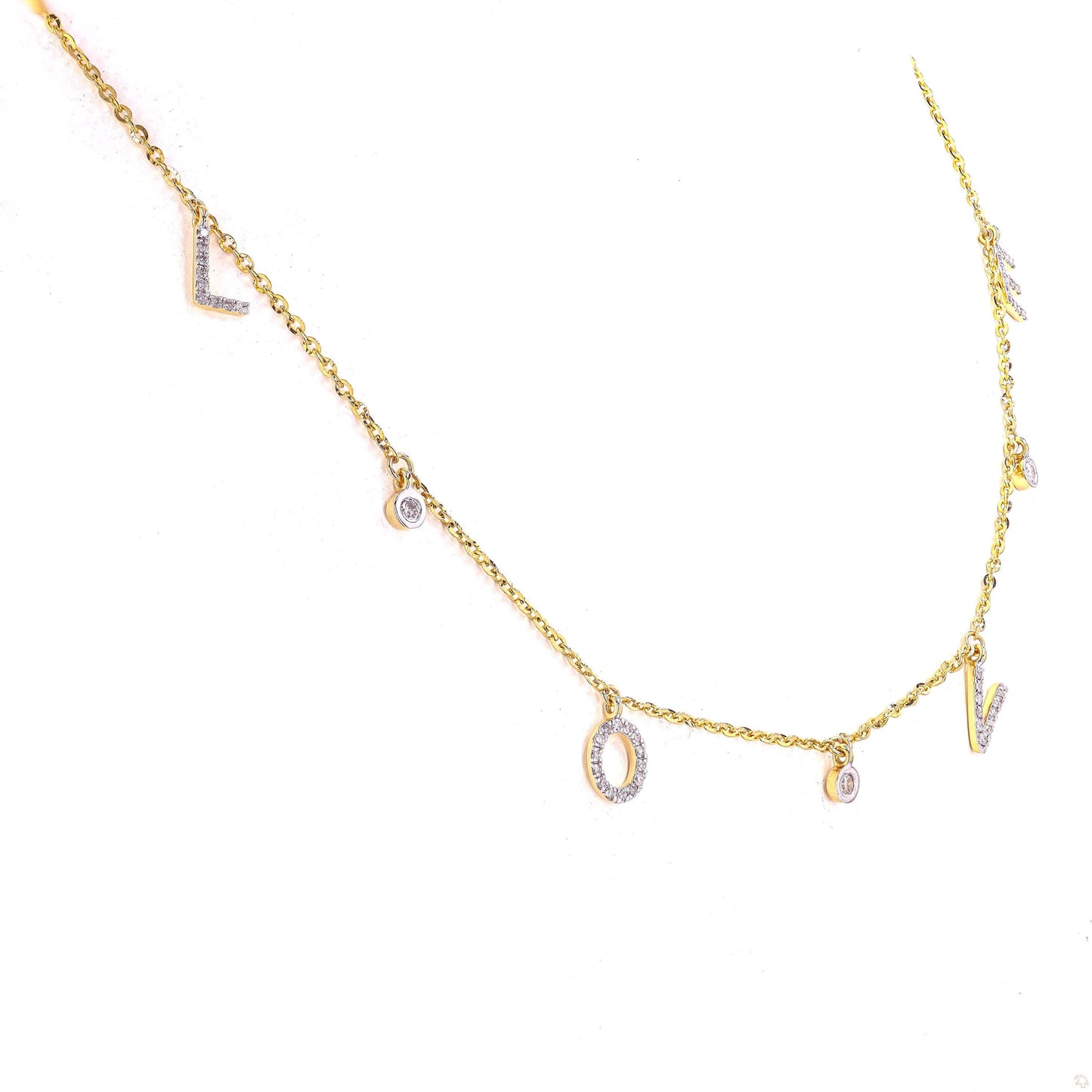Love Dangle Diamond Drop Necklace