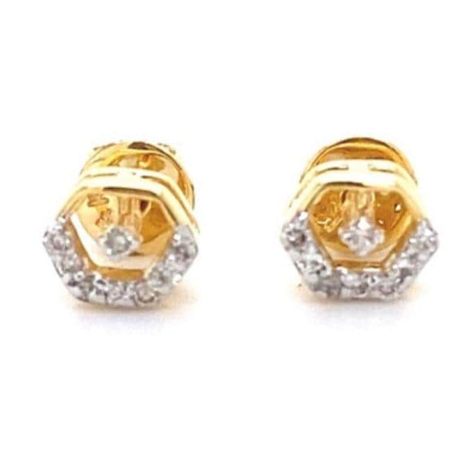 Kids Hexagonal Diamond Stud Earrings