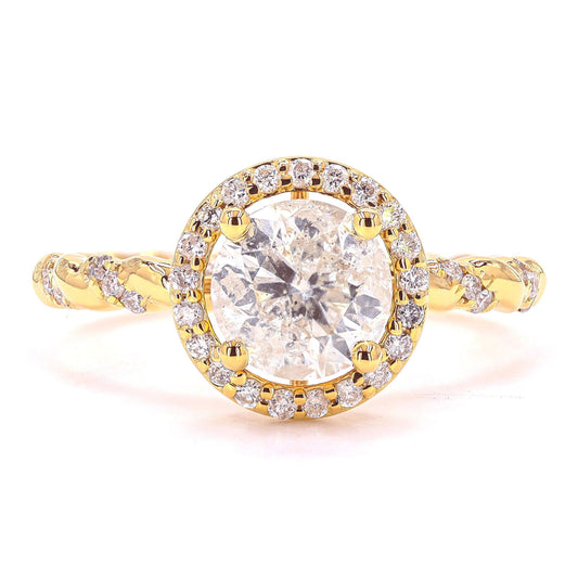 Round Solitaire Halo Diamond Ring