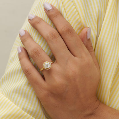 Round Solitaire Halo Diamond Ring
