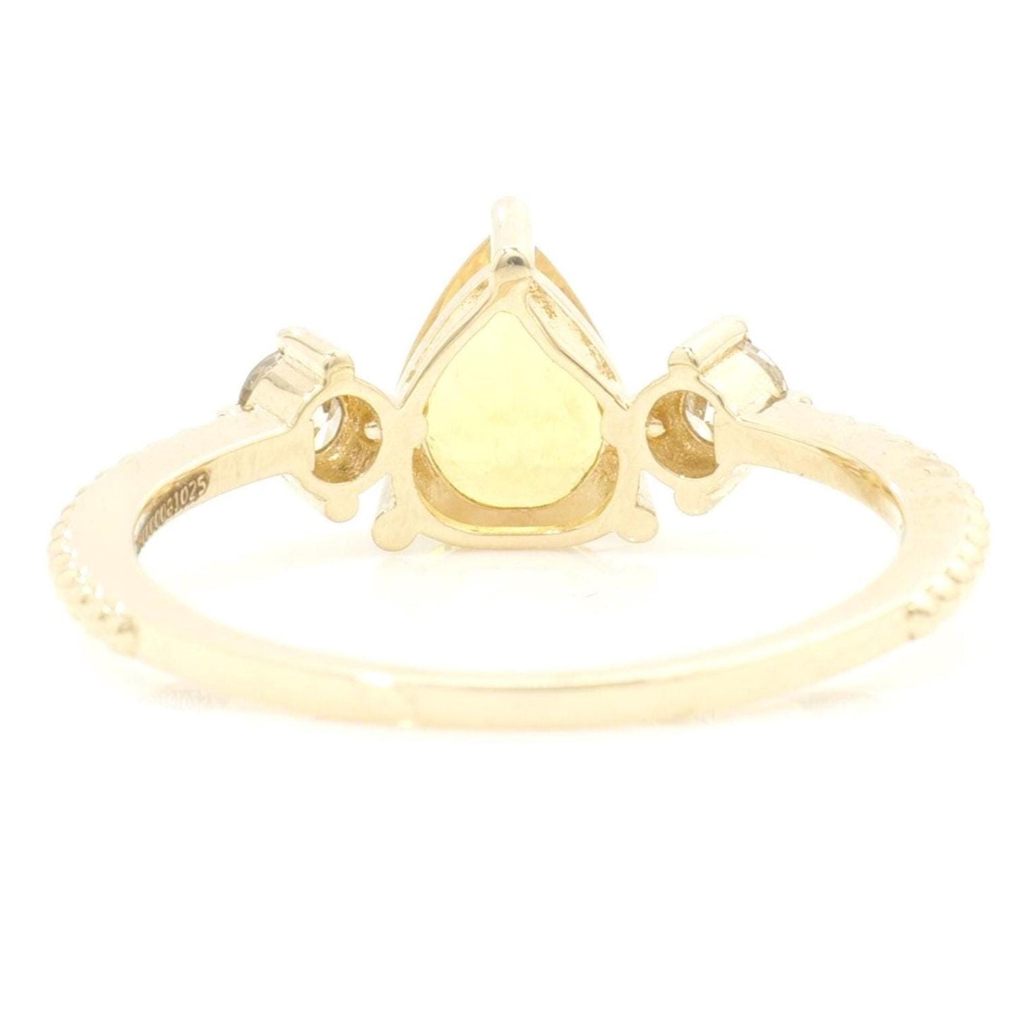 Pear Natural Yellow Sapphire Gemstone Ring