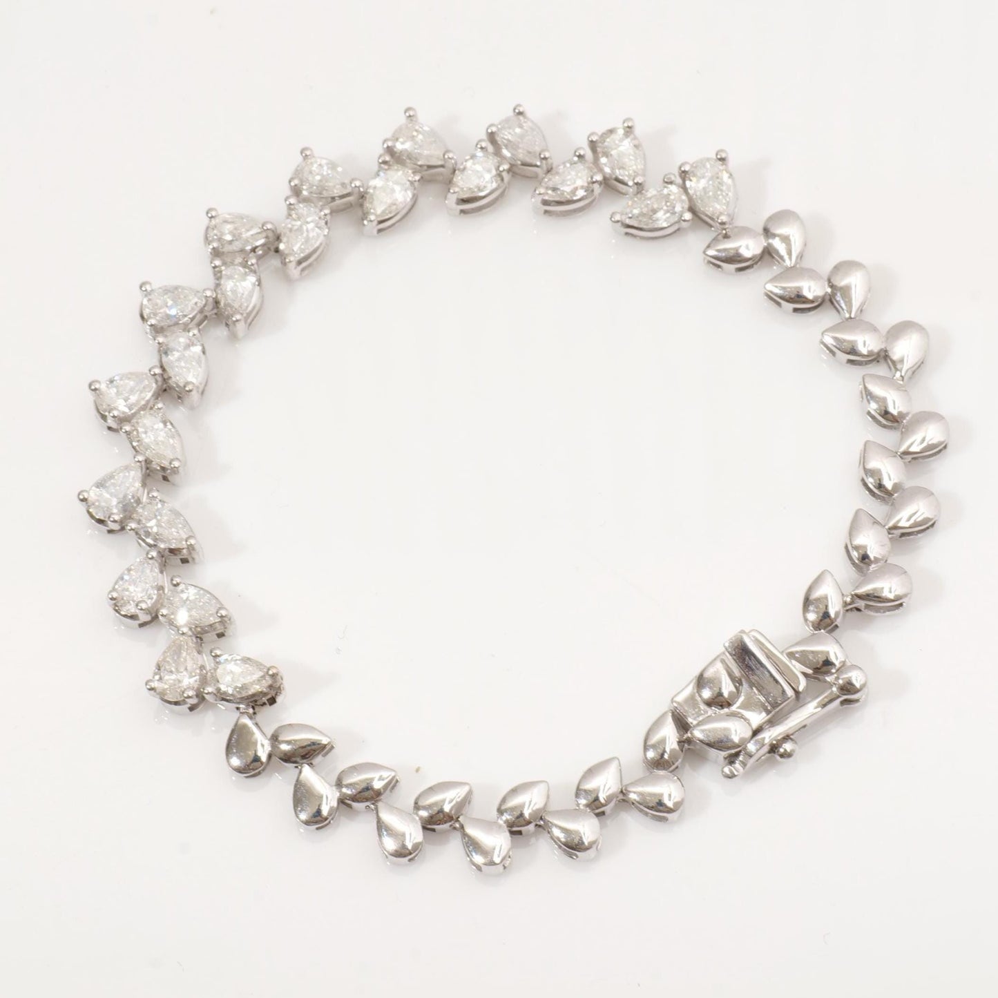 Pear Natural Diamond Tennis Bracelet