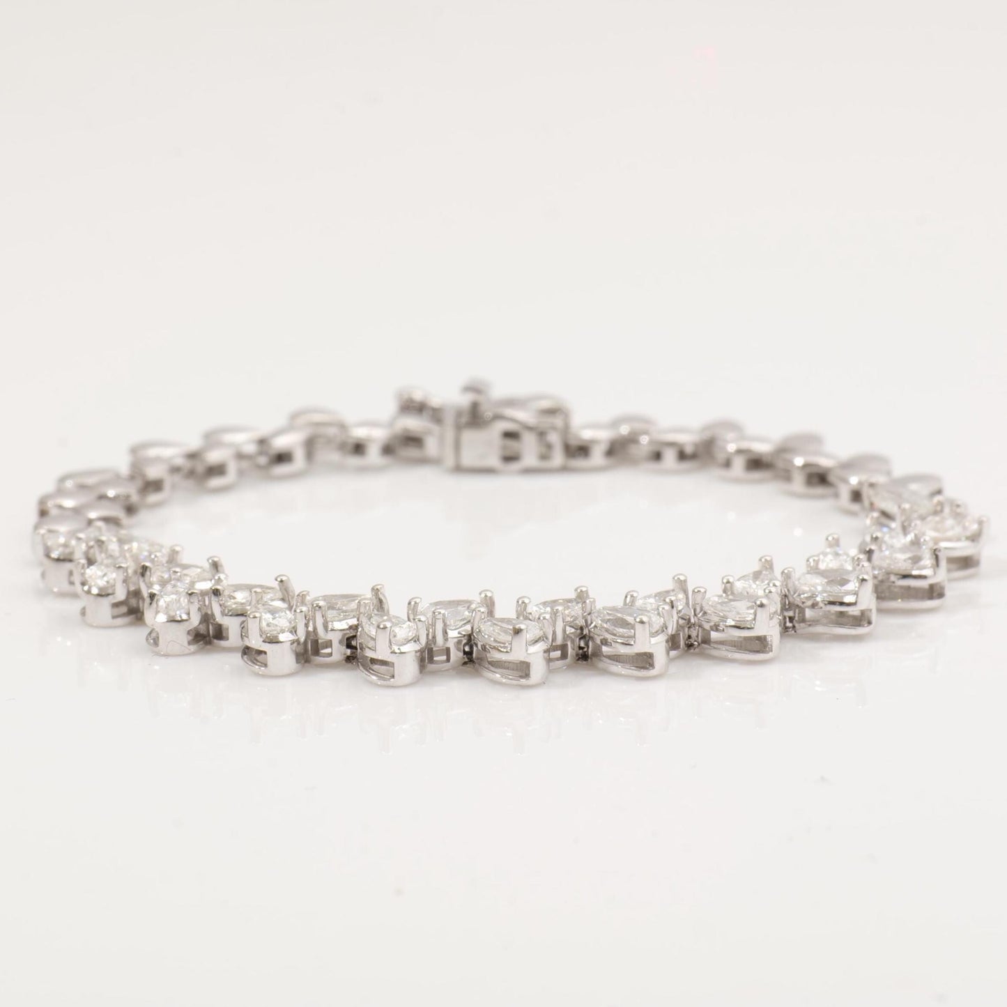 Pear Natural Diamond Tennis Bracelet