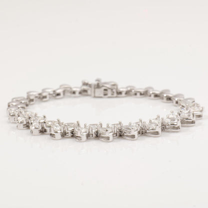 Pear Natural Diamond Tennis Bracelet