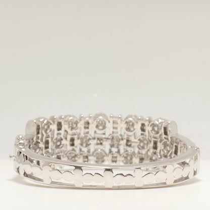 Triple Row Natural Diamond Wide Bracelet