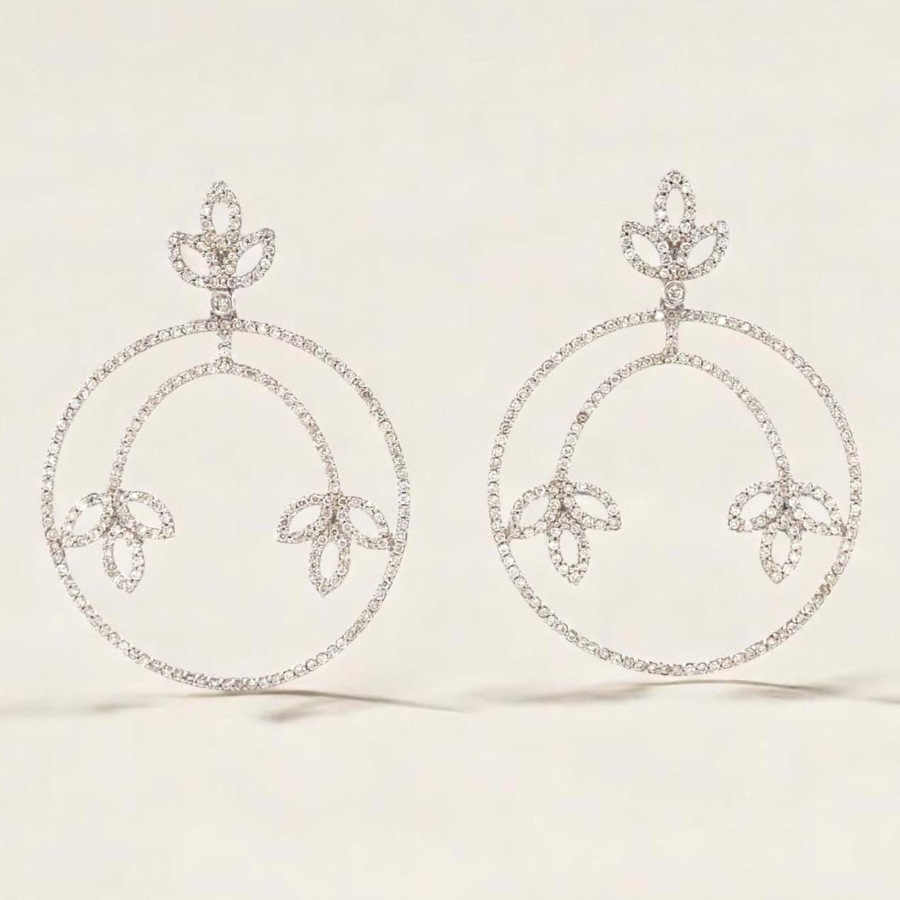 Floral Hoop Dangle Earrings