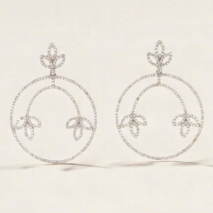 Floral Hoop Dangle Earrings