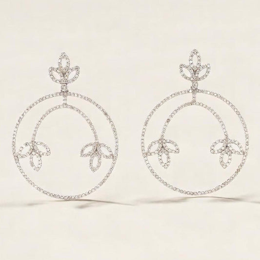 Floral Hoop Dangle Earrings