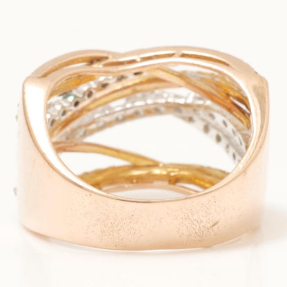 Criss Cross Natural Diamond Band Ring
