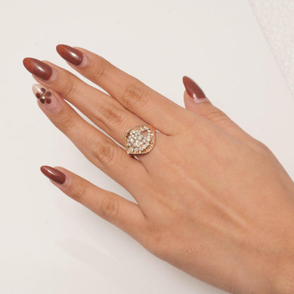 Leaf Cluster Natural Diamond Ring