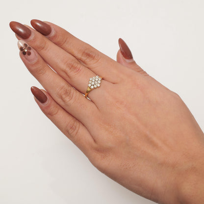 Snowflake Cluster Natural Diamond Ring