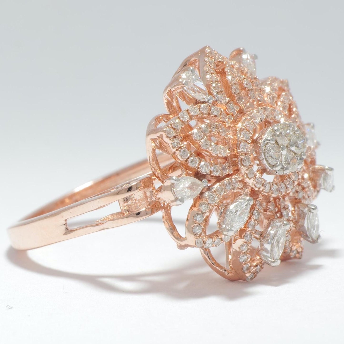 Flower Halo Natural Diamond Ring