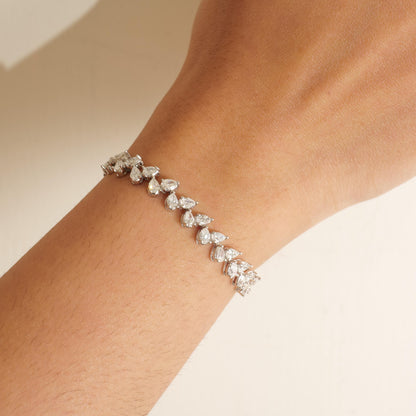 Pear Natural Diamond Tennis Bracelet