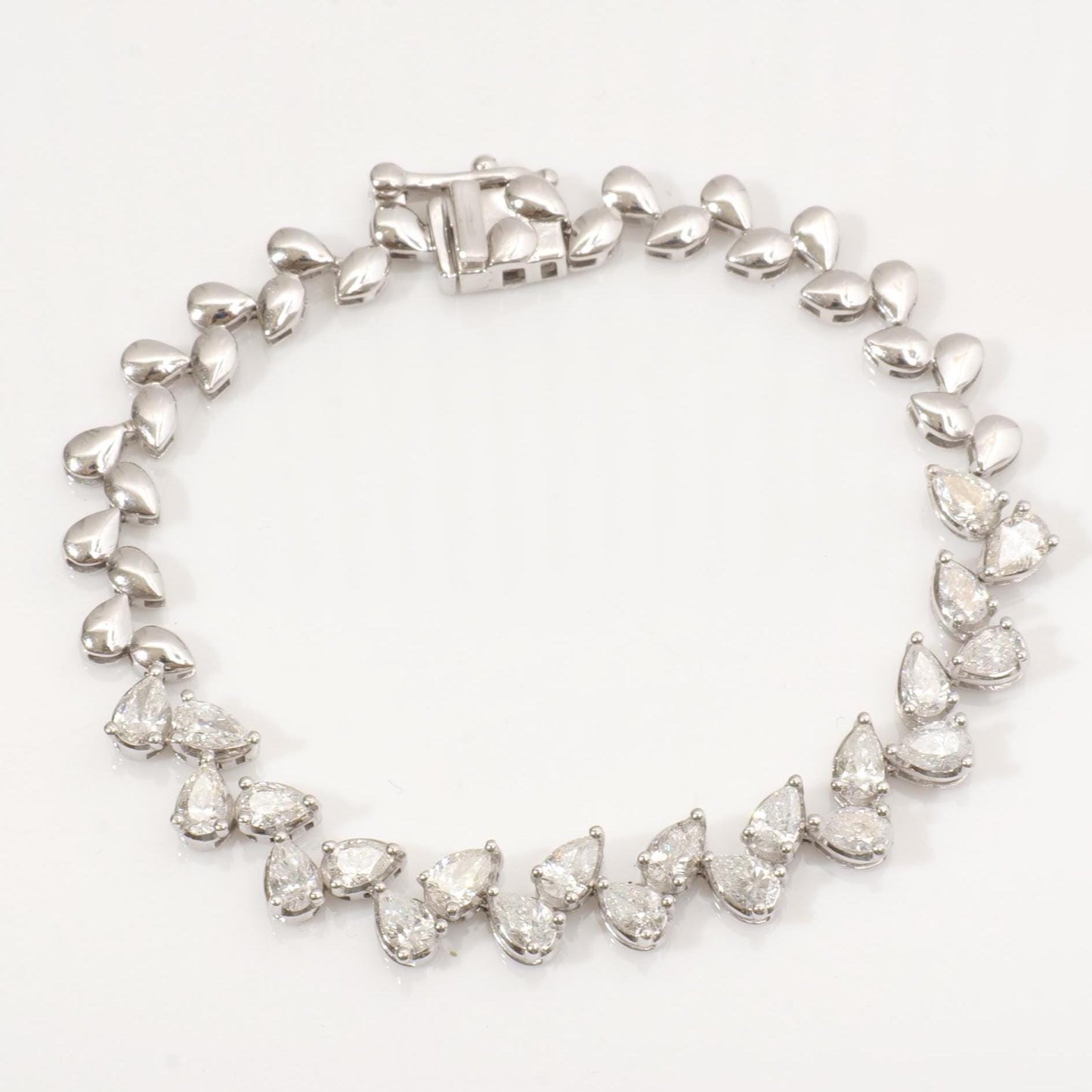 Pear Natural Diamond Tennis Bracelet