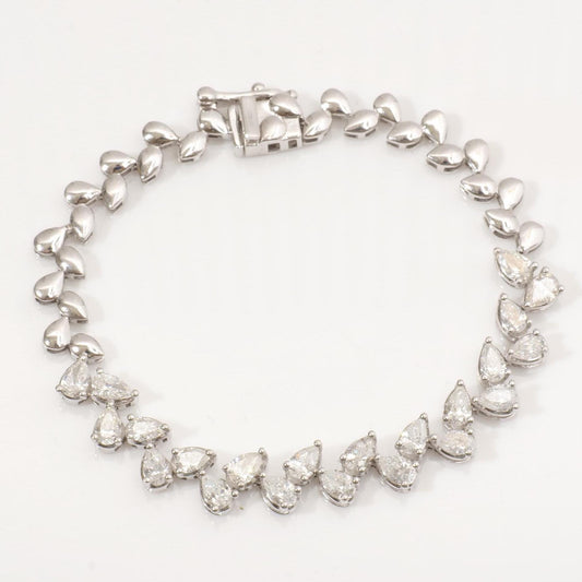 Pear Natural Diamond Tennis Bracelet