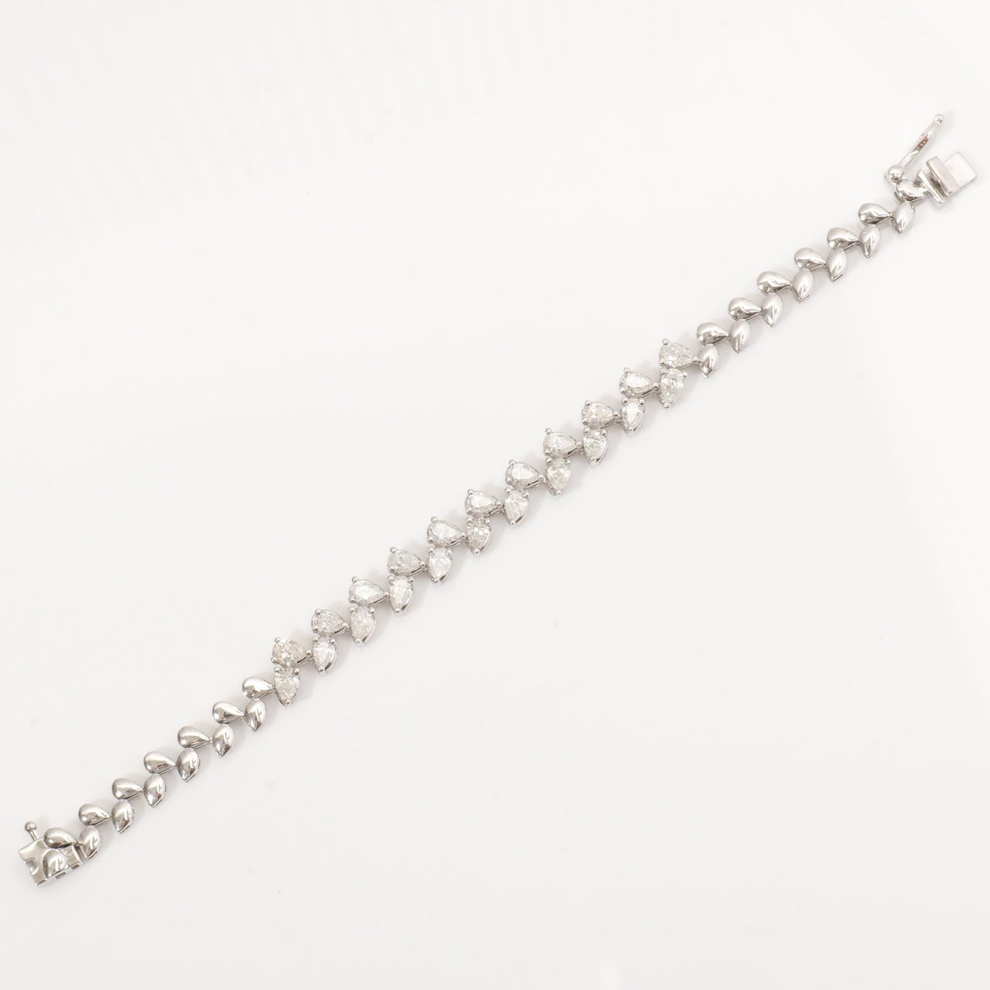 Pear Natural Diamond Tennis Bracelet