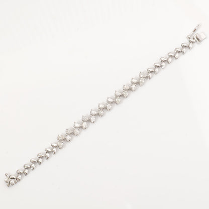 Pear Natural Diamond Tennis Bracelet