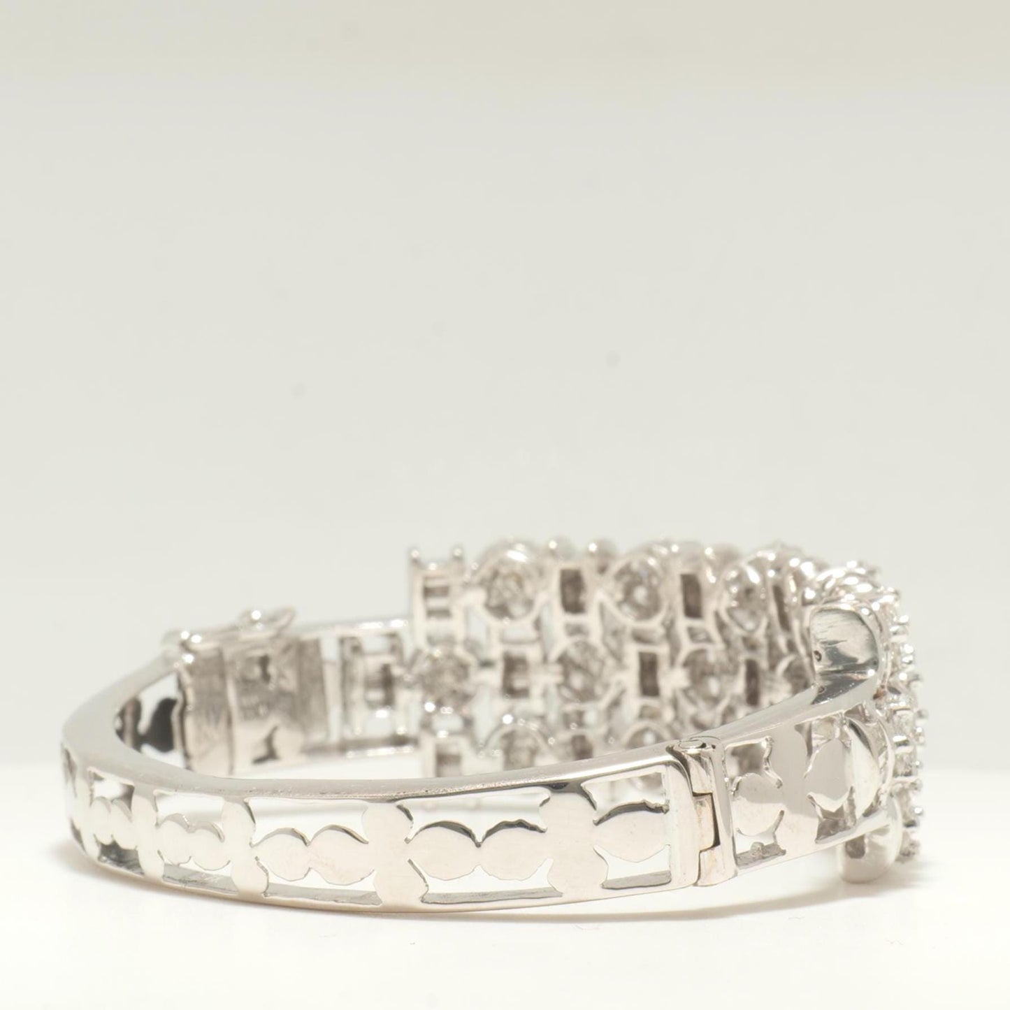 Triple Row Natural Diamond Wide Bracelet