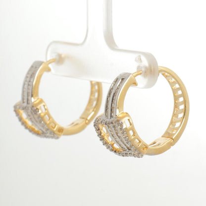 Two-Tone Baguette Diamond Hoop Earrings
