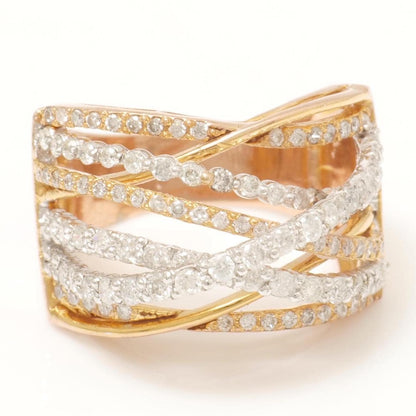 Criss Cross Natural Diamond Band Ring