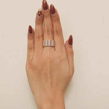 Round and Baguette Natural Diamond Ring