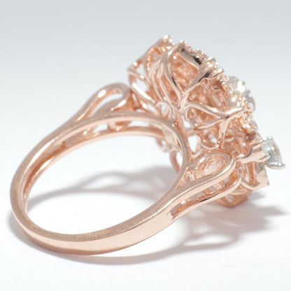 Flower Halo Natural Diamond Ring