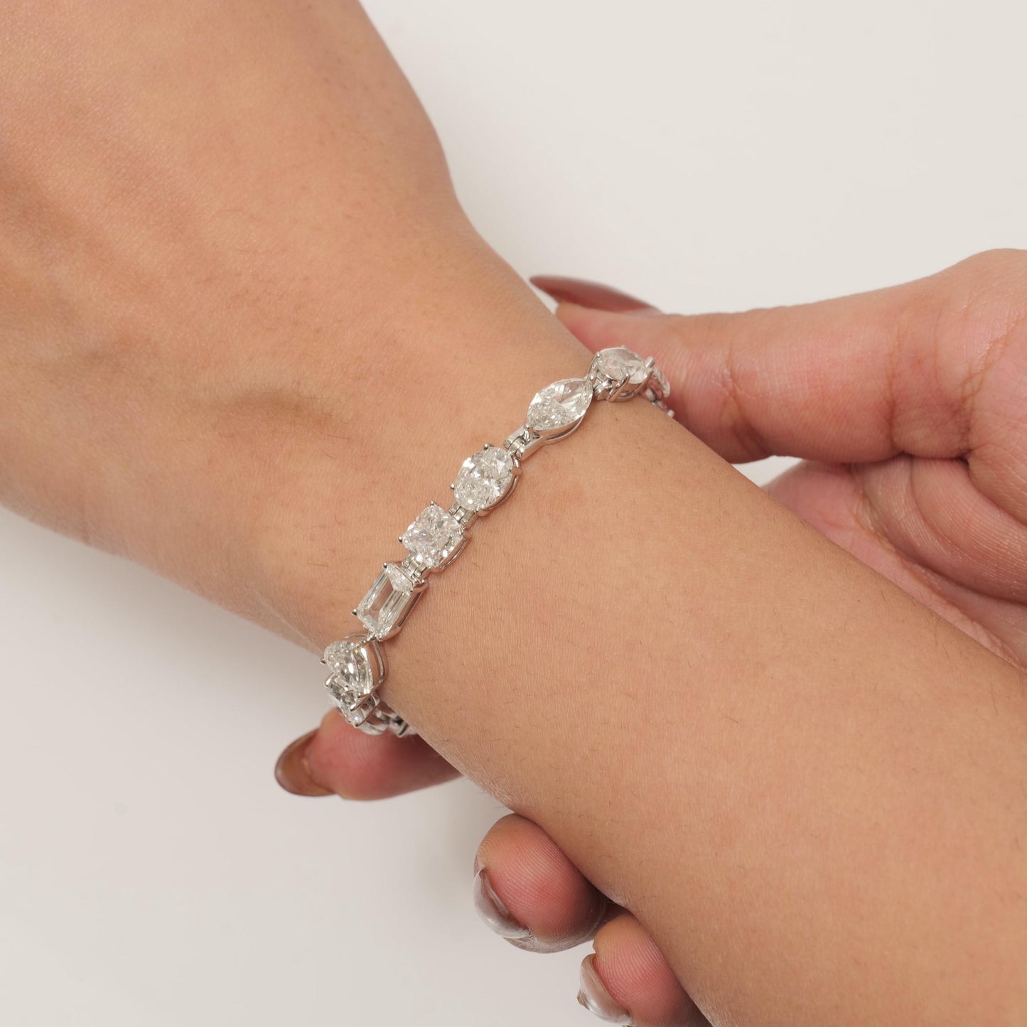 Solitaire Fancy Natural Diamond Tennis  Bracelet