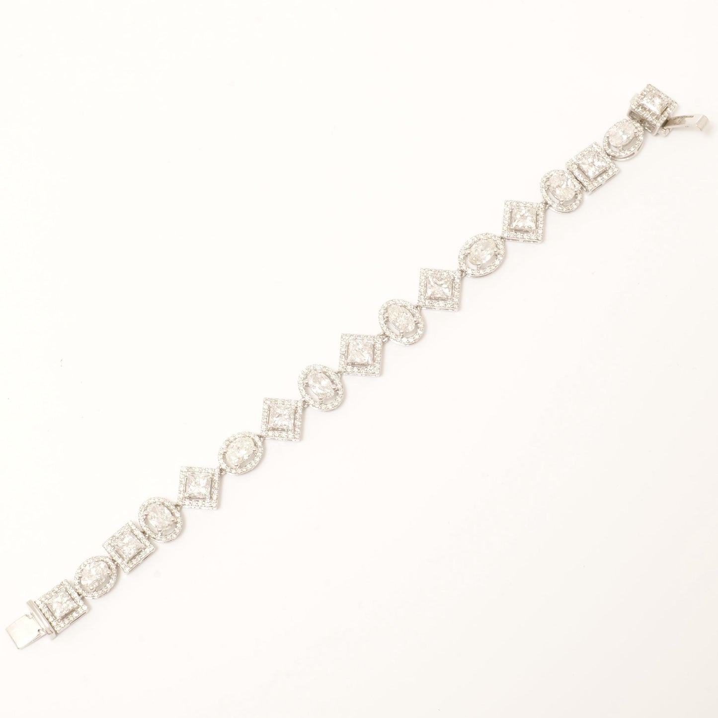 Geometric Natural Diamond Cluster Bracelet