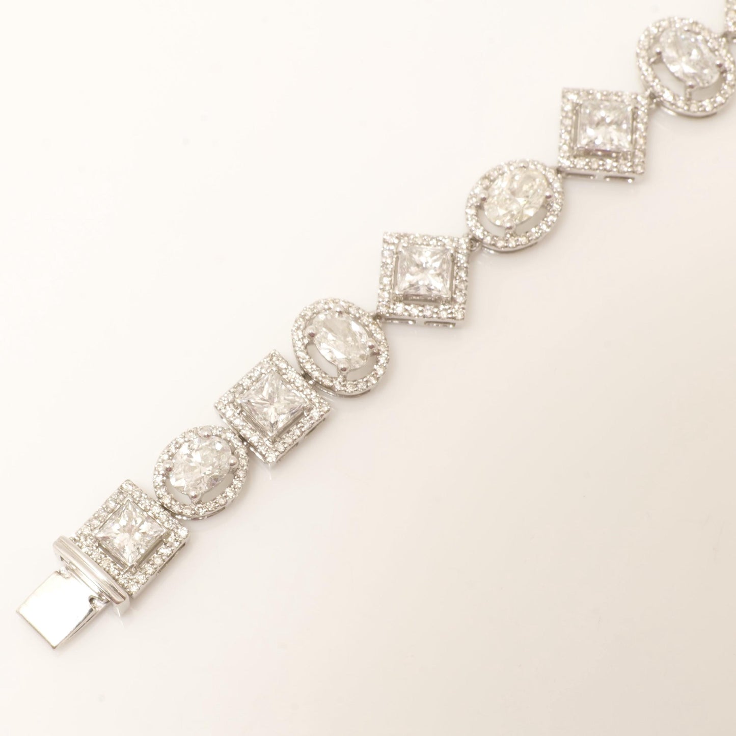 Geometric Natural Diamond Cluster Bracelet