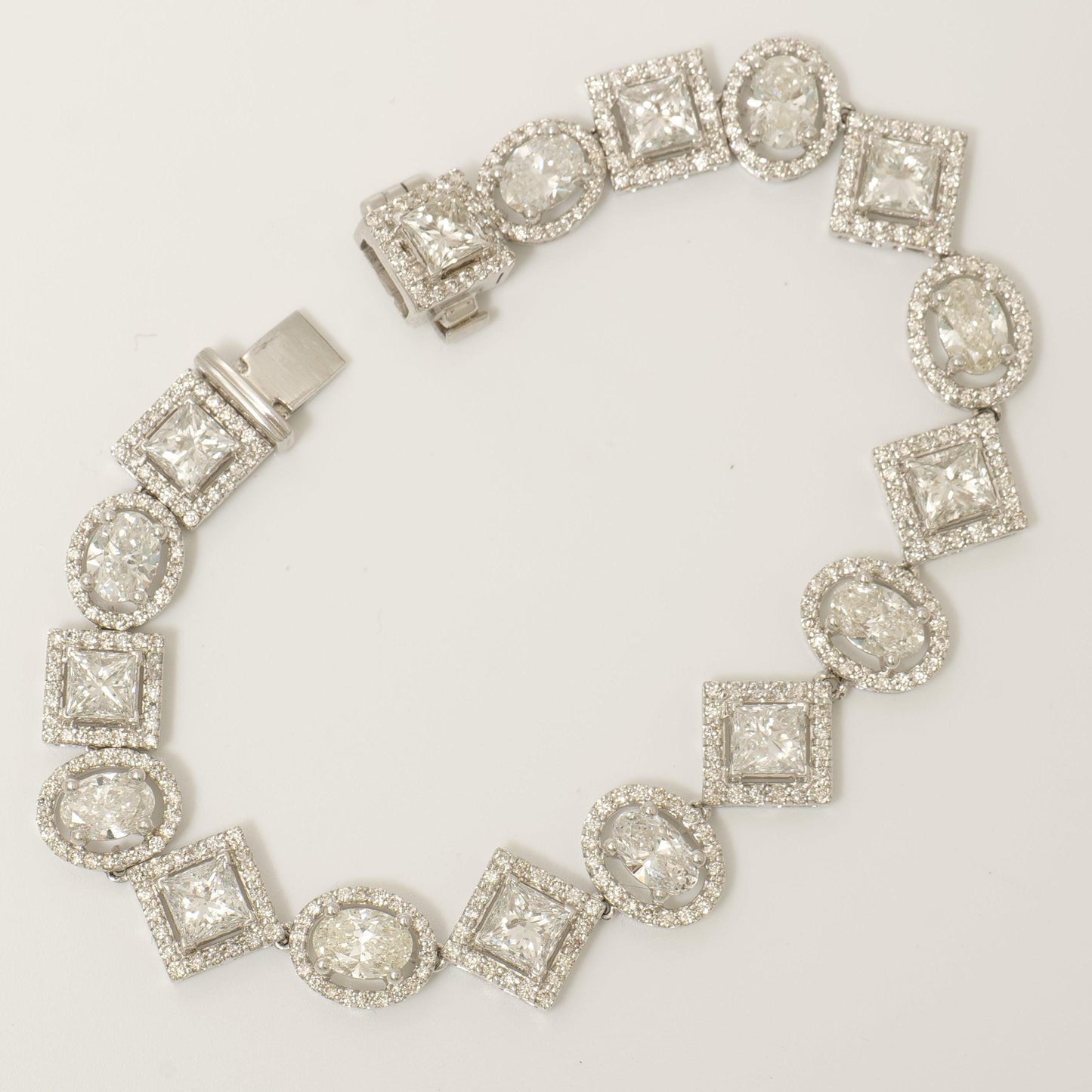 Geometric Natural Diamond Cluster Bracelet
