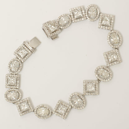 Geometric Natural Diamond Cluster Bracelet