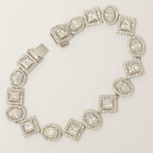 Geometric Natural Diamond Cluster Bracelet