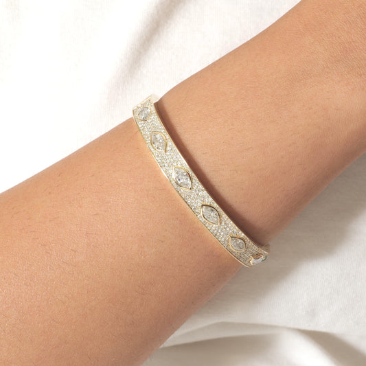 Marquise Natural Diamond Bangle Bracelet