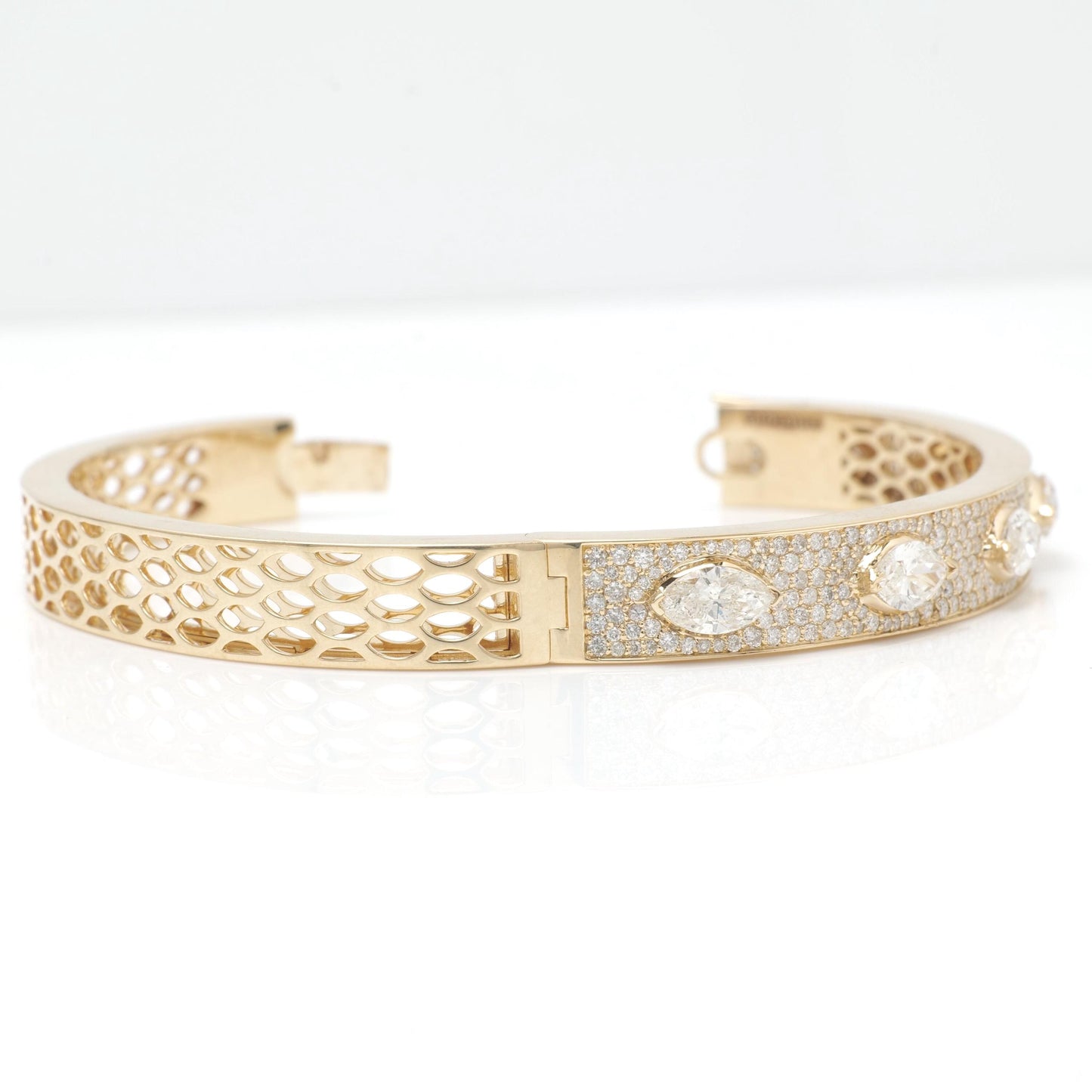 Marquise Natural Diamond Bangle Bracelet