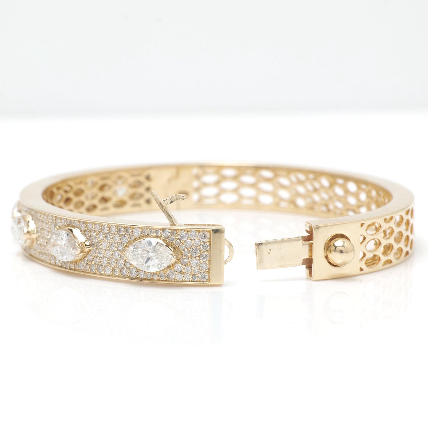 Marquise Natural Diamond Bangle Bracelet