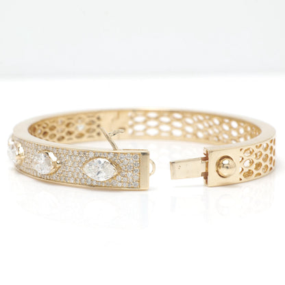 Marquise Natural Diamond Bangle Bracelet