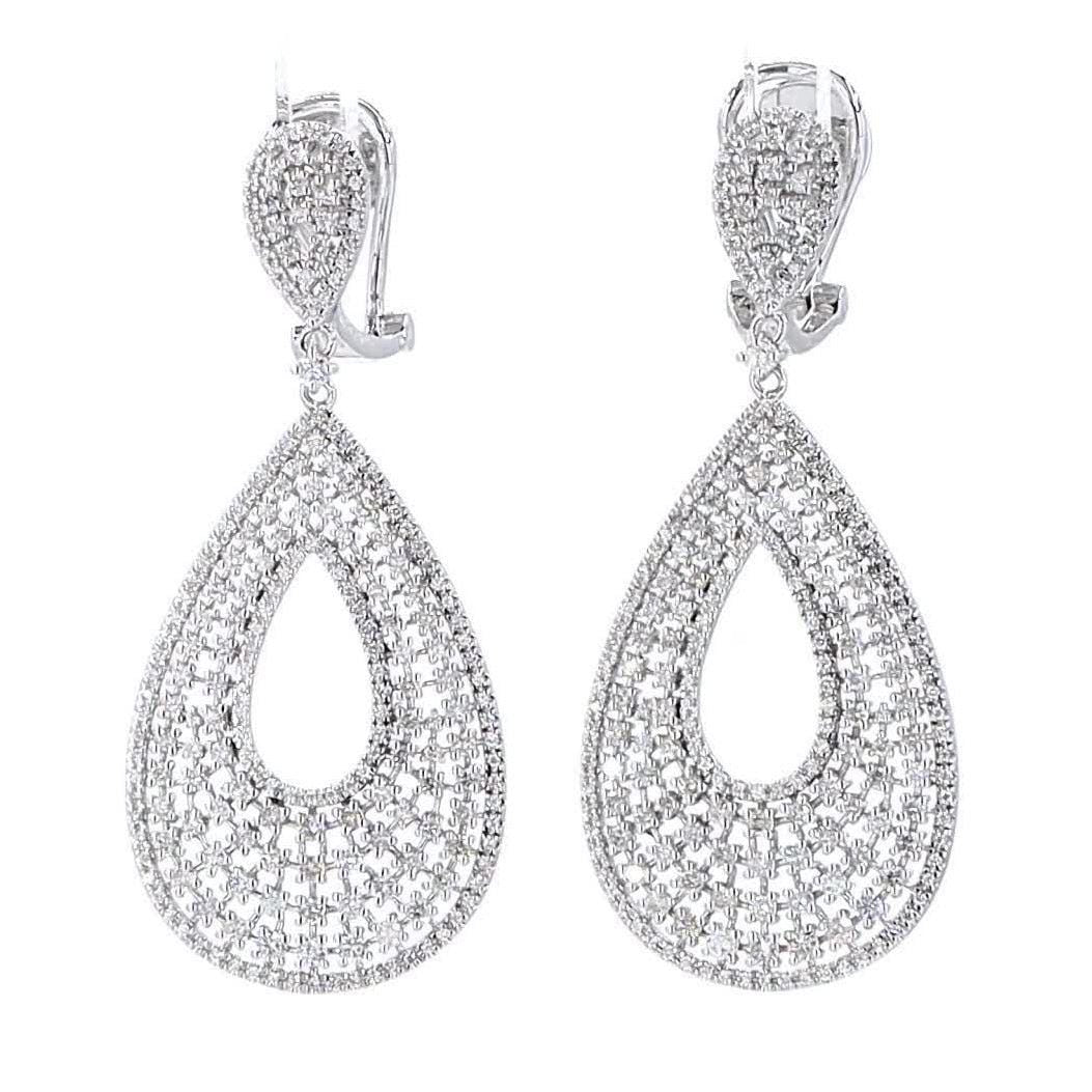 Teardrop Natural Diamond Dangle Earrings