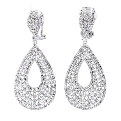 Teardrop Natural Diamond Dangle Earrings