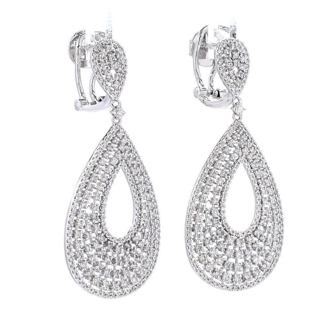 Teardrop Natural Diamond Dangle Earrings