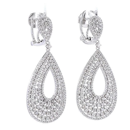 Teardrop Natural Diamond Dangle Earrings