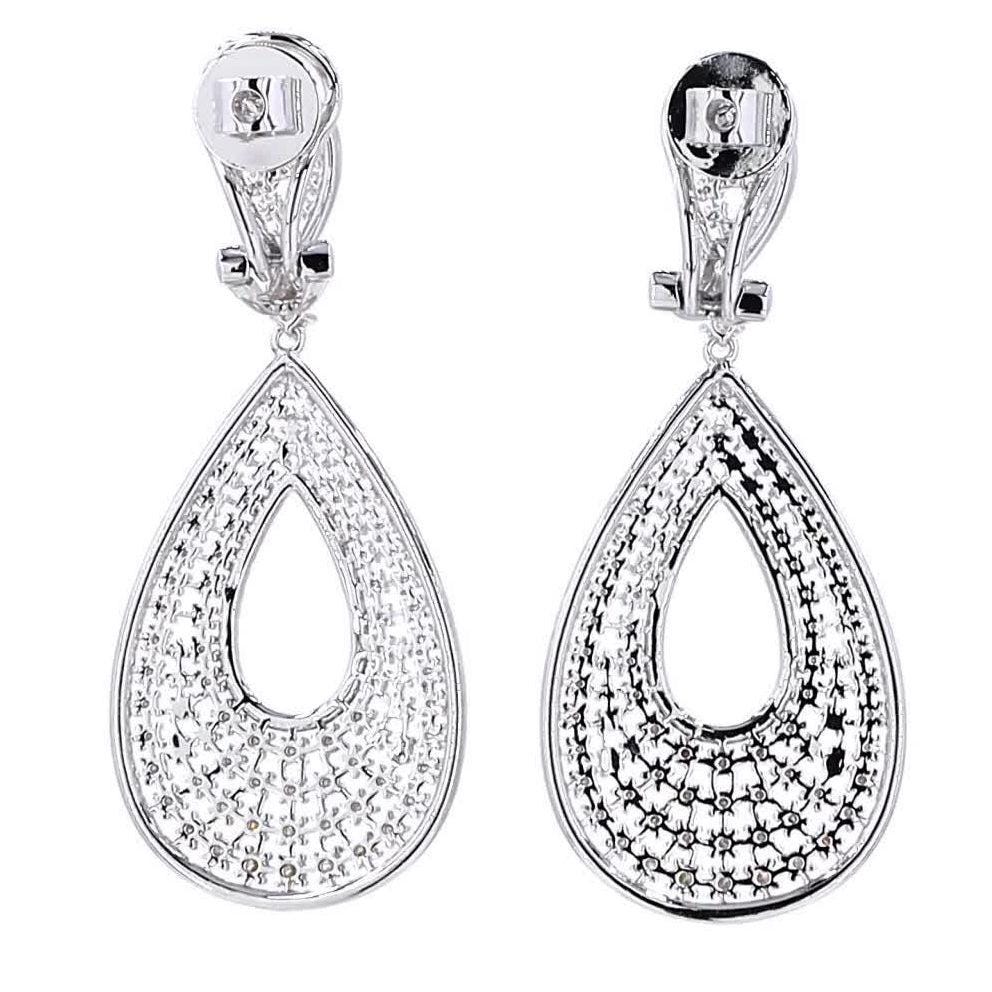Teardrop Natural Diamond Dangle Earrings