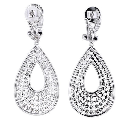 Teardrop Natural Diamond Dangle Earrings
