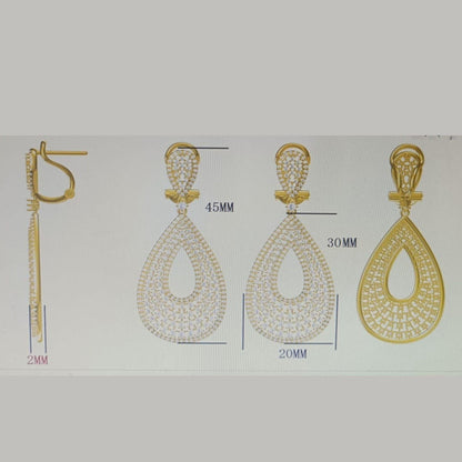 Teardrop Natural Diamond Dangle Earrings