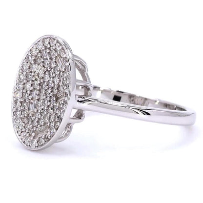 Oval Cluster Natural Diamond Ring